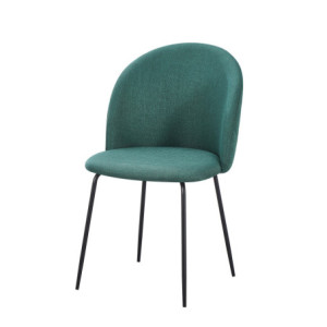 Zoom Set Da 4 sedie Tamara Tessuto Verde Inglese Gambe Nere Per Soggiorno, Cucina E Arredo Bar