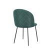 Set 4 sedie Tamara tessuto verde inglese gambe nere moderne