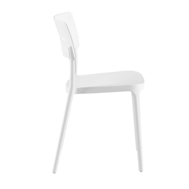 Set 4 sedie Bella bianco polipropilene moderne cucina soggiorno