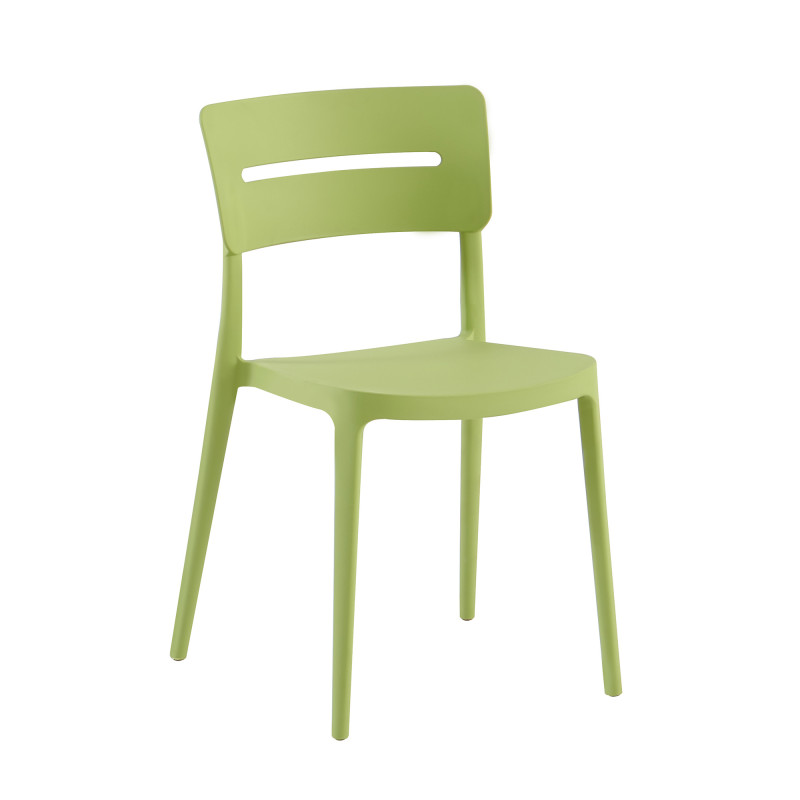 Set 4 sedie Bella verde polipropilene moderne cucina soggiorno