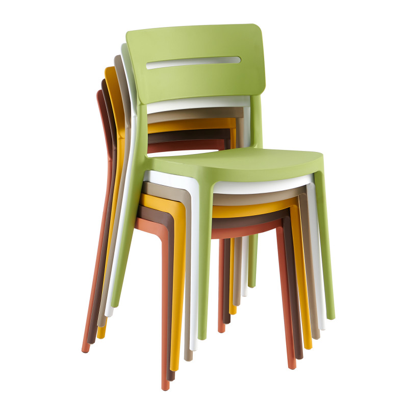 Set 4 sedie Bella verde polipropilene moderne cucina soggiorno