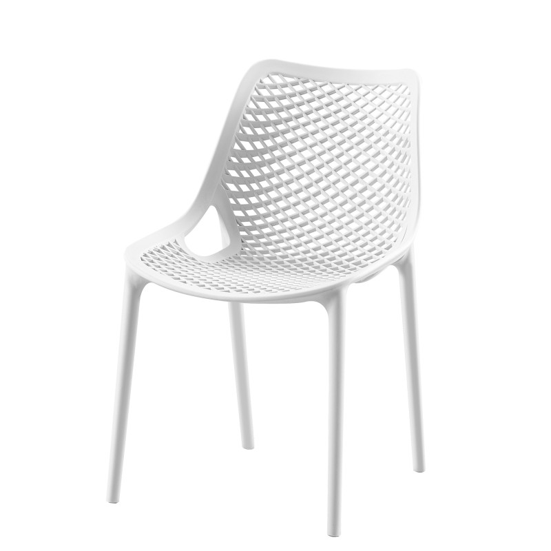Set 4 sedie Braga 2 polipropilene bianco moderne per cucina e bar