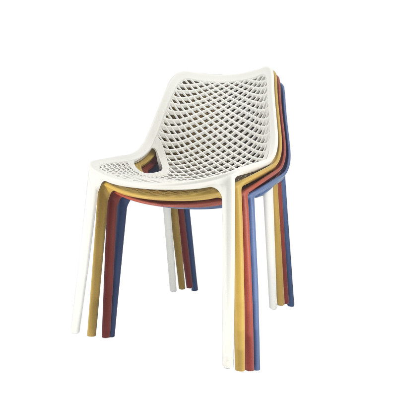 Set 4 sedie Braga 2 polipropilene bianco moderne per cucina e bar