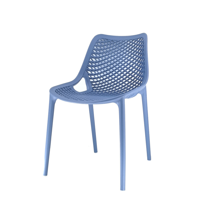 Set 4 sedie Braga 2 polipropilene blu moderne cucina soggiorno