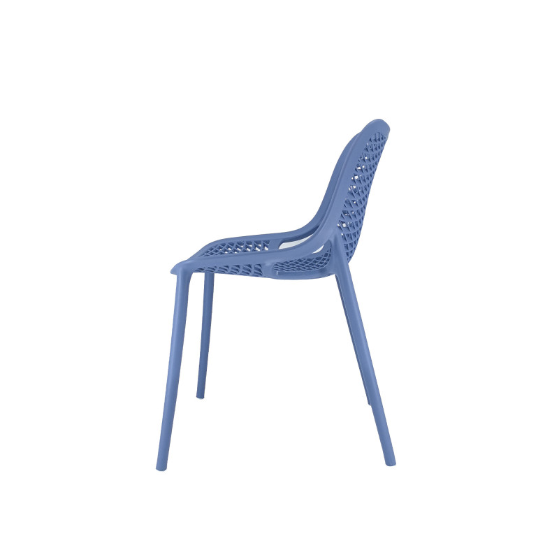 Set 4 sedie Braga 2 polipropilene blu moderne cucina soggiorno