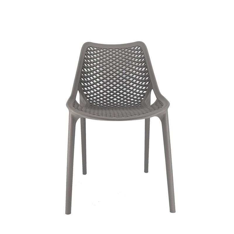 Set 4 sedie Braga 2 tortora polipropilene moderne cucina bar