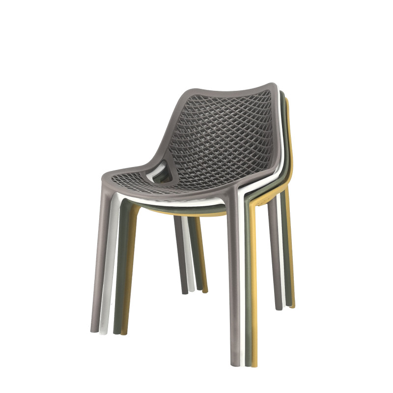 Set 4 sedie Braga 2 tortora polipropilene moderne cucina bar
