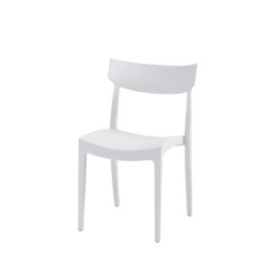 Set 4 sedie Cordoba bianca polipropilene moderne cucina bar