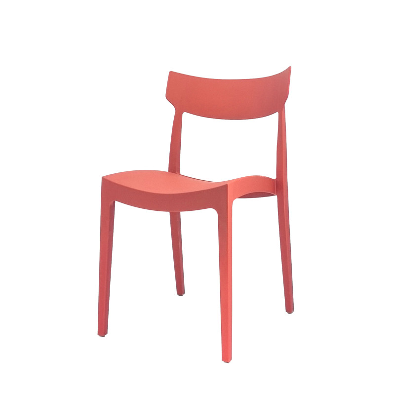 Set 4 sedie Cordoba rosso mattone polipropilene moderne cucina
