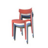 Set 4 sedie Cordoba rosso mattone polipropilene moderne cucina