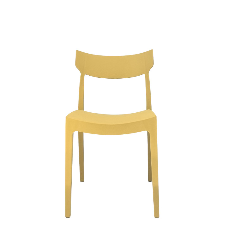 Set 4 sedie Cordoba senape polipropilene moderne cucina bar