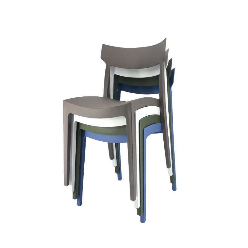 Set 4 sedie Cordoba tortora polipropilene moderne cucina bar