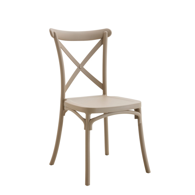 Set 4 sedie Cross polipropilene tortora moderne cucina soggiorno