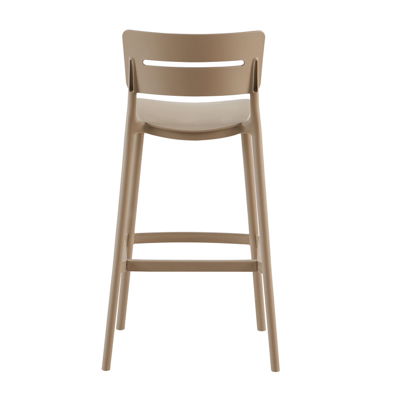 Set 2 sgabelli Bella tortora polipropilene moderni cucina bar