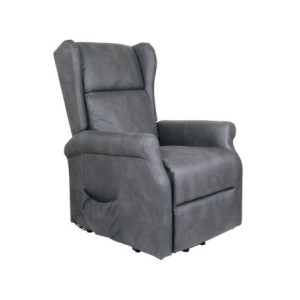 Poltrona relax Bergere Arlette 2 motori nabuk grigia moderna