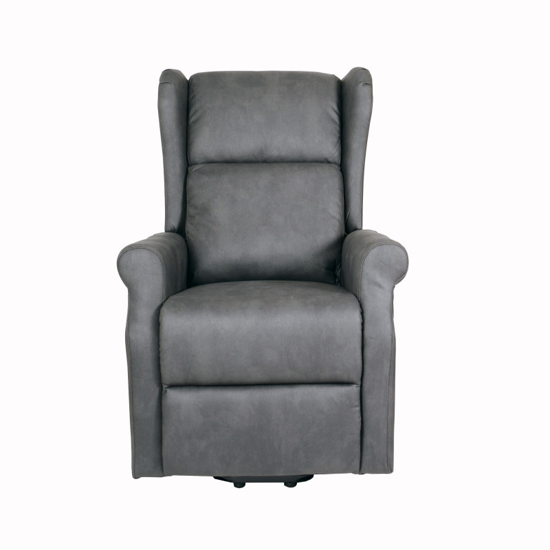 Poltrona relax Bergere Arlette 2 motori nabuk grigia moderna