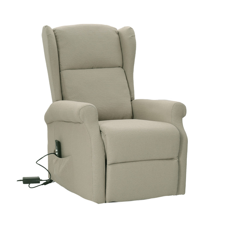 Poltrona relax Bergere Arlette 2 motori beige tortora moderna