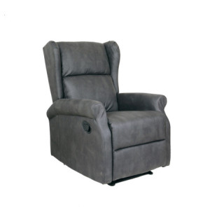 Poltrona relax Bergere Arlette nabuk grigio ignifuga moderna