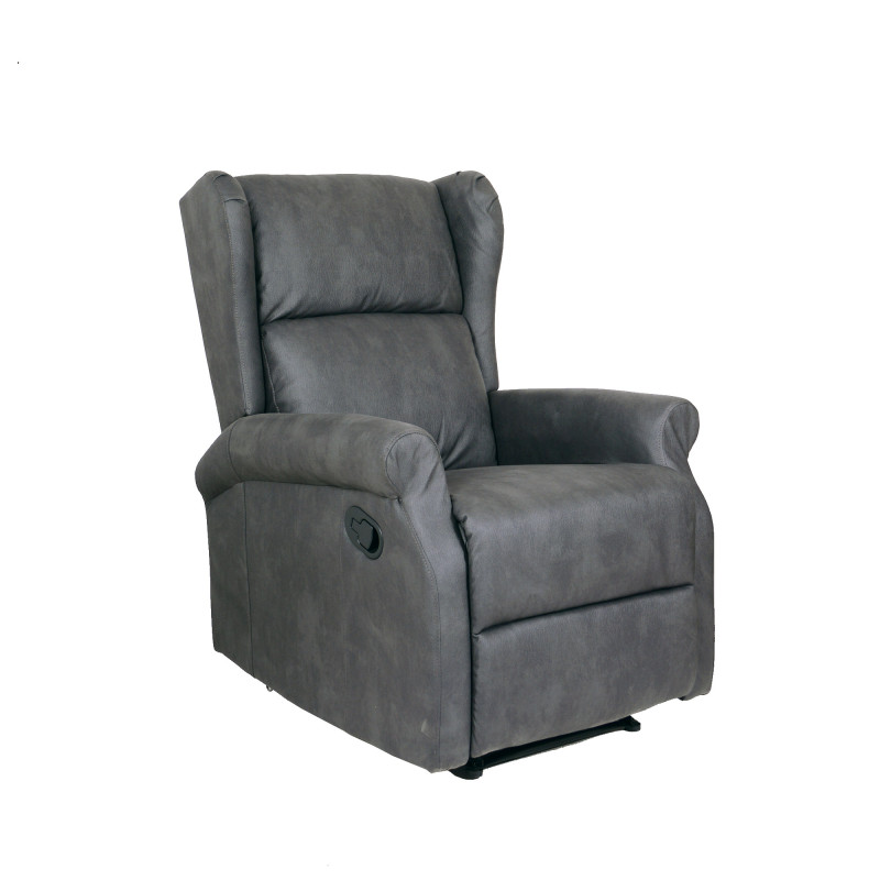 Poltrona relax Bergere Arlette nabuk grigio ignifuga moderna