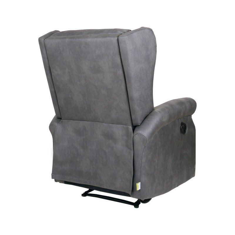 Poltrona relax Bergere Arlette nabuk grigio ignifuga moderna
