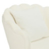 Poltrona Shelly bouclé panna cromo oro con cuscino moderna