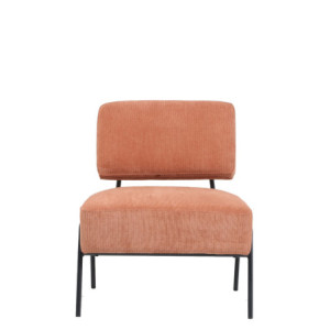 Poltrona Morgana tessuto millerighe ruggine classica elegante