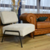 Poltrona Morgana tessuto millerighe tortora classica elegante