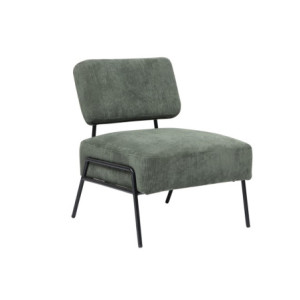 Poltrona Morgana tessuto millerighe verde classica elegante