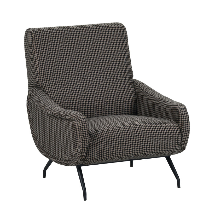 Poltrona Marilyn pied de poule tortora classica elegante salotto
