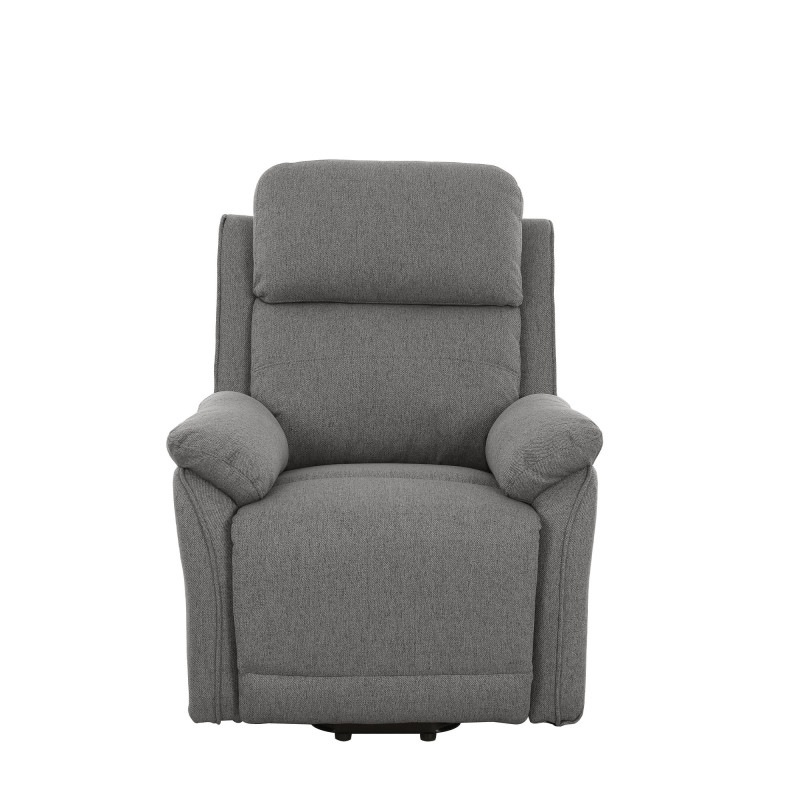 Poltrona relax Eugenia 2 motori USB tessuto cenere moderna