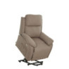 Poltrona relax Eugenia 2 motori USB tessuto tortora moderna