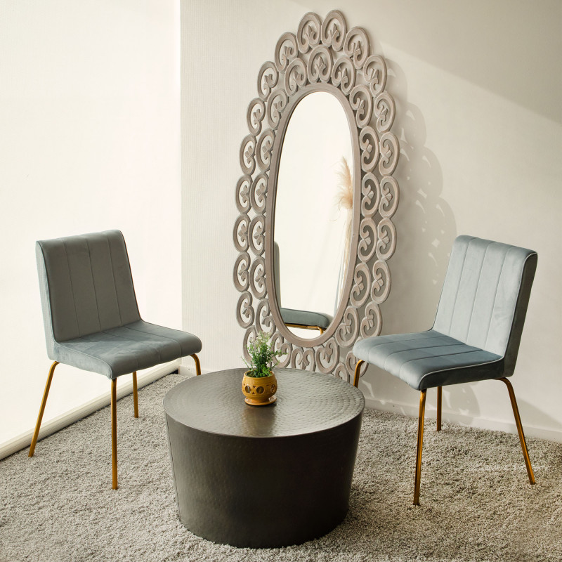 Specchio Narciso Plus 180 grigio moderno grande luminoso elegante