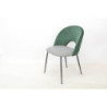 Set 2 sedie Elen velluto verde e pied de poule moderne eleganti