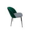 Set 2 sedie Elen velluto verde e pied de poule moderne eleganti