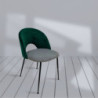 Set 2 sedie Elen velluto verde e pied de poule moderne eleganti