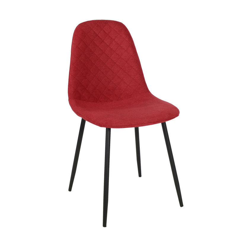 Set 4 sedie New Lena tessuto porpora gambe nere moderne casa