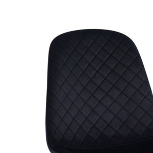 Zoom Set Da 4 Sedie New Lena Velluto Nero/Gambe Oro