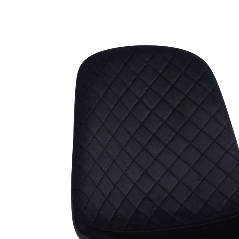 Set 4 Sedie New Lena Velluto Nero Gambe Oro