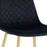 Set 4 Sedie New Lena Velluto Nero Gambe Oro