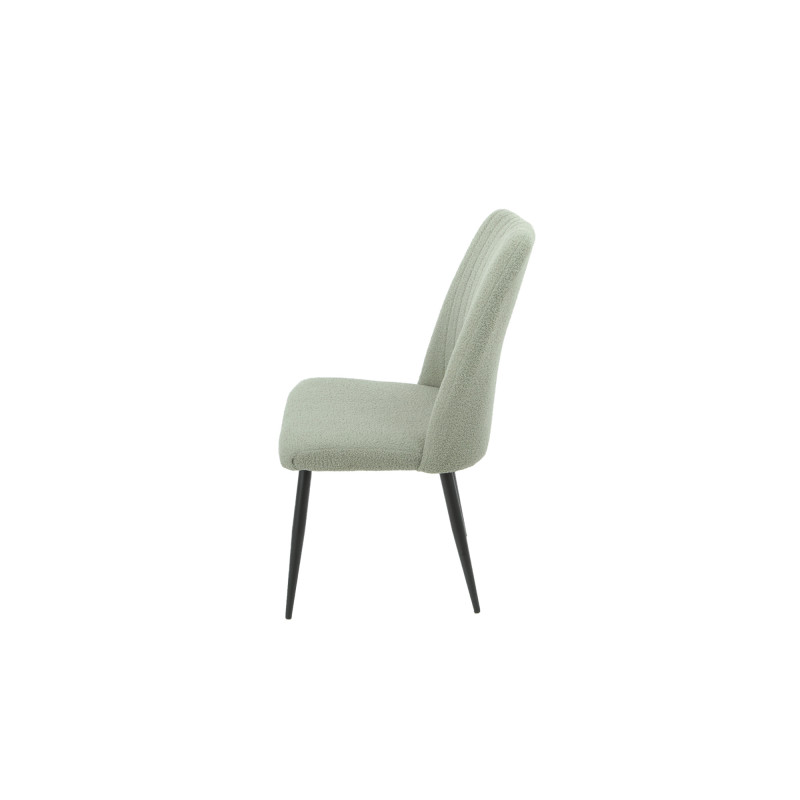 Set 4 sedie Mindi bouclé verde salvia gambe nere imbottite