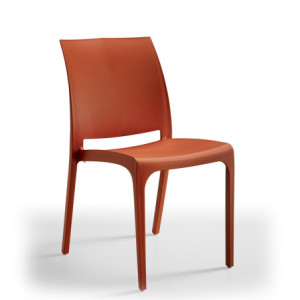 Set 4 sedie Adele rosso mattone polipropilene moderne impilabili