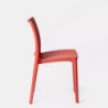 Set 4 sedie Adele rosso mattone polipropilene moderne impilabili