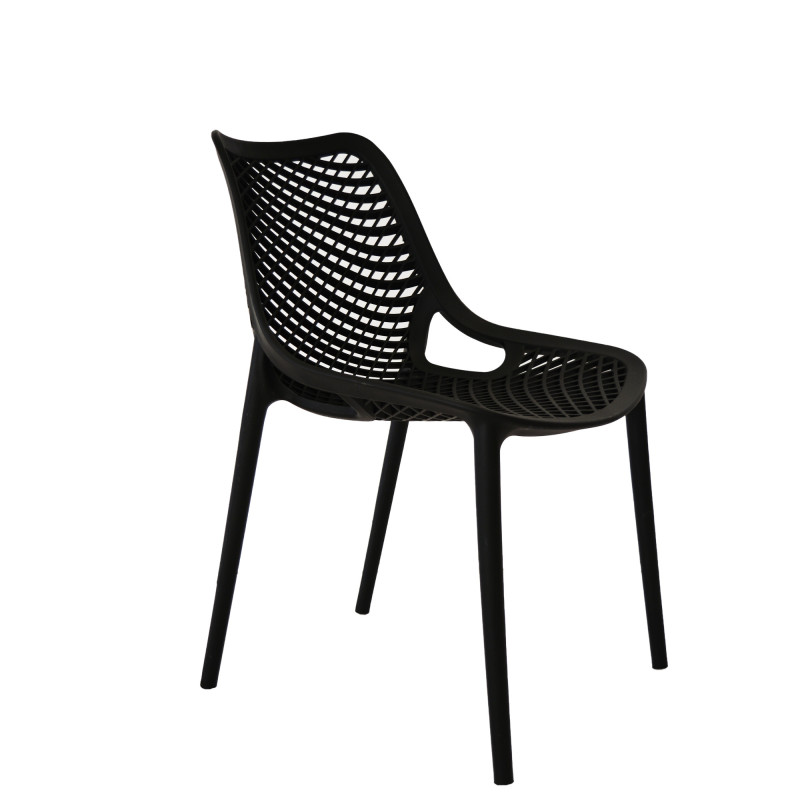 Set 4 sedie Braga Plus polipropilene nero moderne impilabili