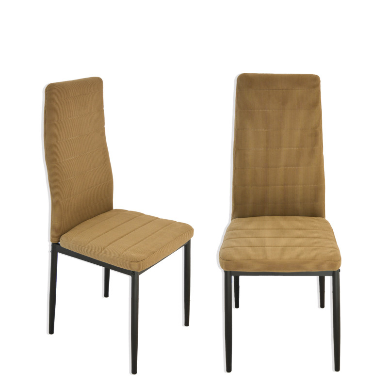 Set 6 sedie Queen Kit tortora millerighe gambe nere moderne casa