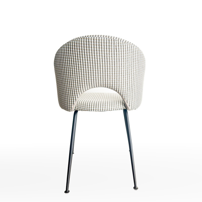 Set 2 sedie Elen pied de poule gambe nere imbottite moderne
