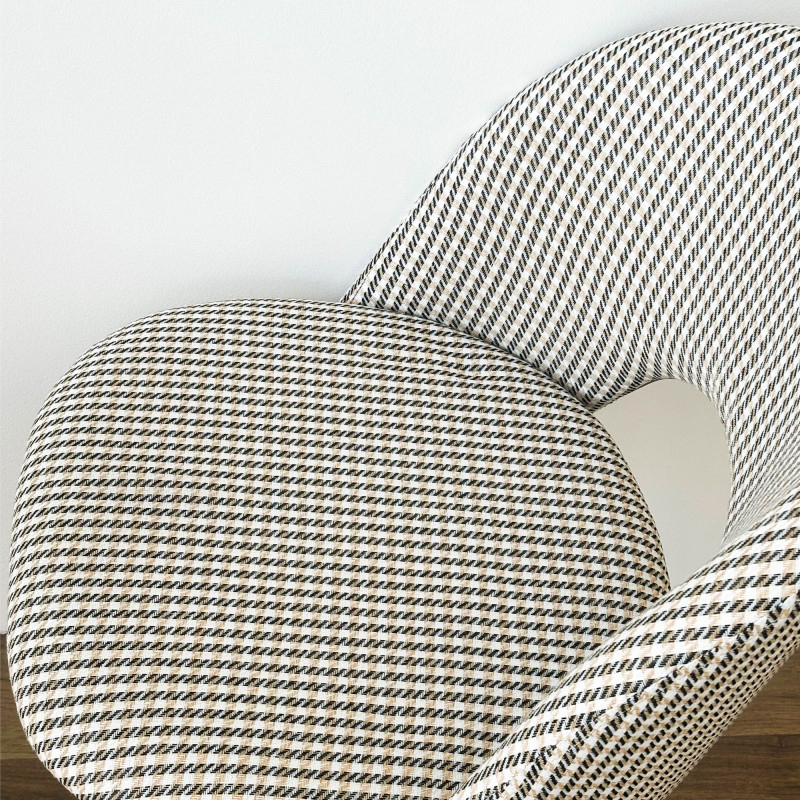 Set 2 sedie Elen pied de poule gambe nere imbottite moderne