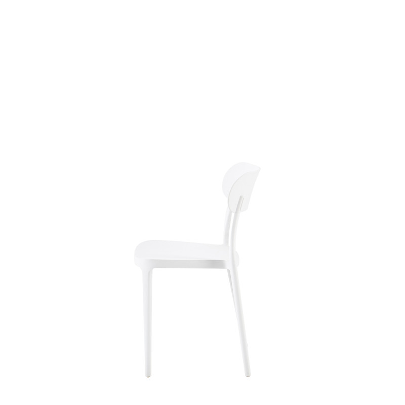 Set 4 sedie Celine bianche polipropilene moderne leggere resistenti
