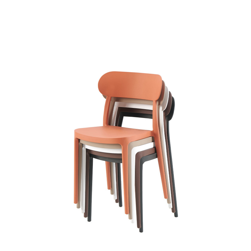 Set 4 sedie Celine bianche polipropilene moderne leggere resistenti
