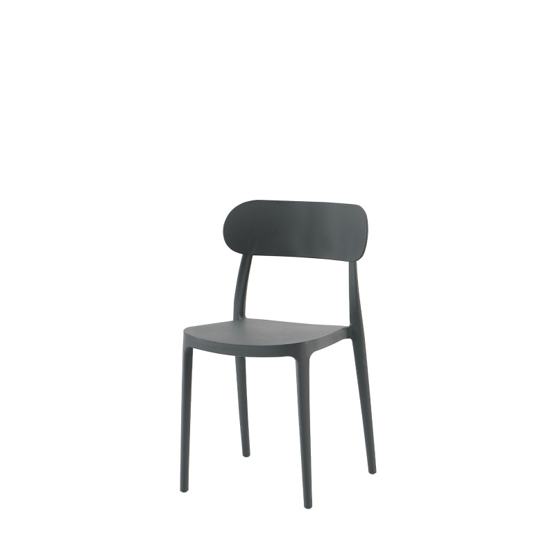 Set 4 sedie Celine nere polipropilene moderne leggere resistenti
