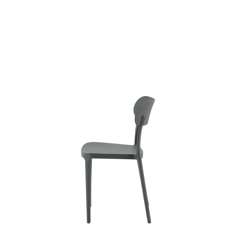 Set 4 sedie Celine nere polipropilene moderne leggere resistenti